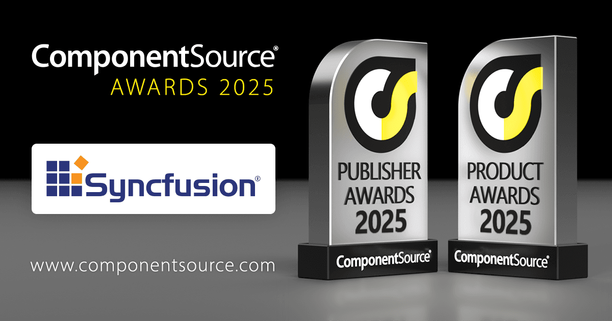 Syncfusion Wins Two ComponentSource Awards