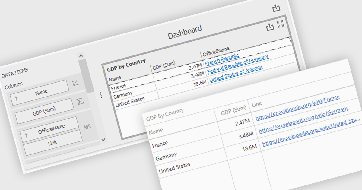 Turn Grid Data into Clickable Links