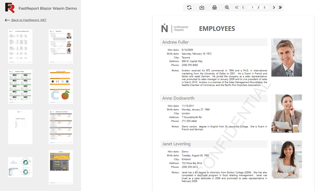 Cross-platform report components for ASP.NET, ASP.NET MVC, Blazor and .NET Core.