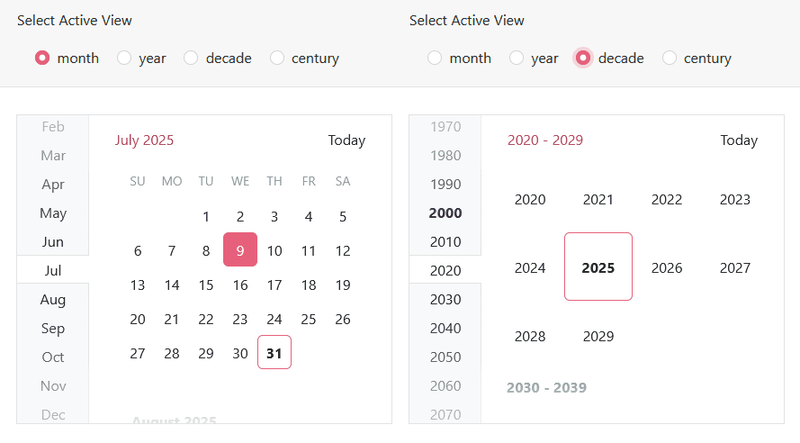 immagine del prodotto KendoReact Calendar