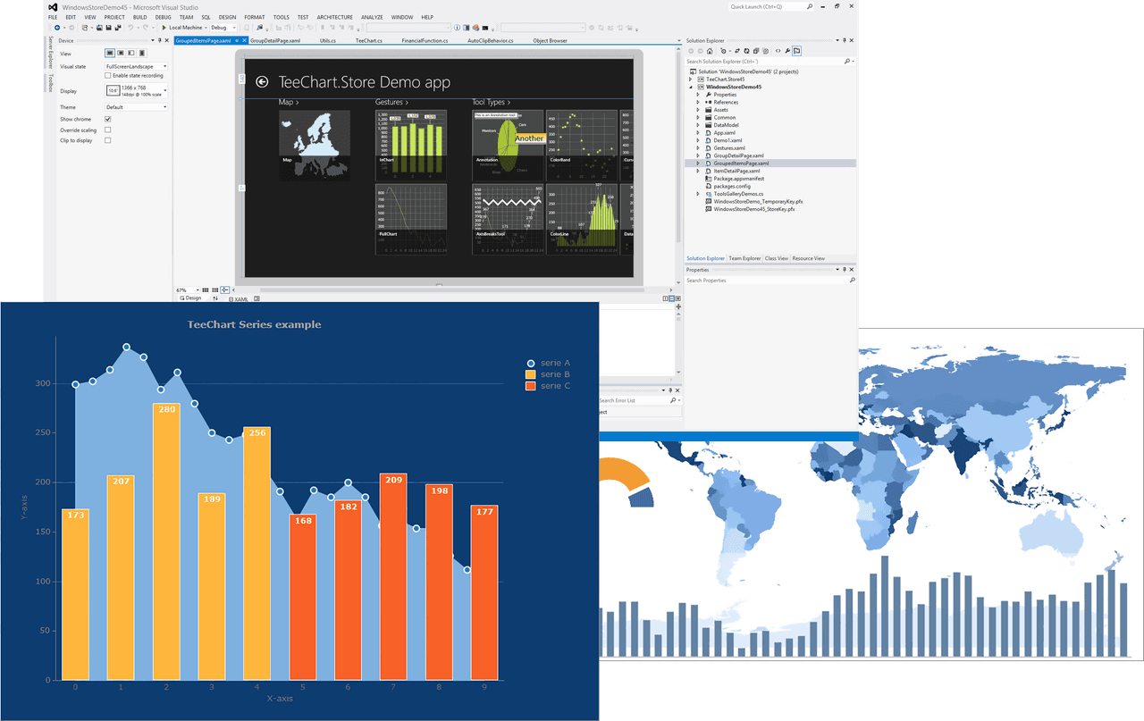 Chart component suite with maps and gauges for developers.