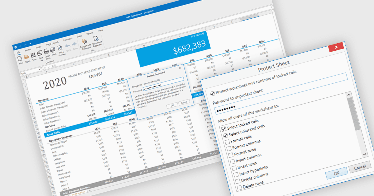 Protect Data in WPF Spreadsheet Applications