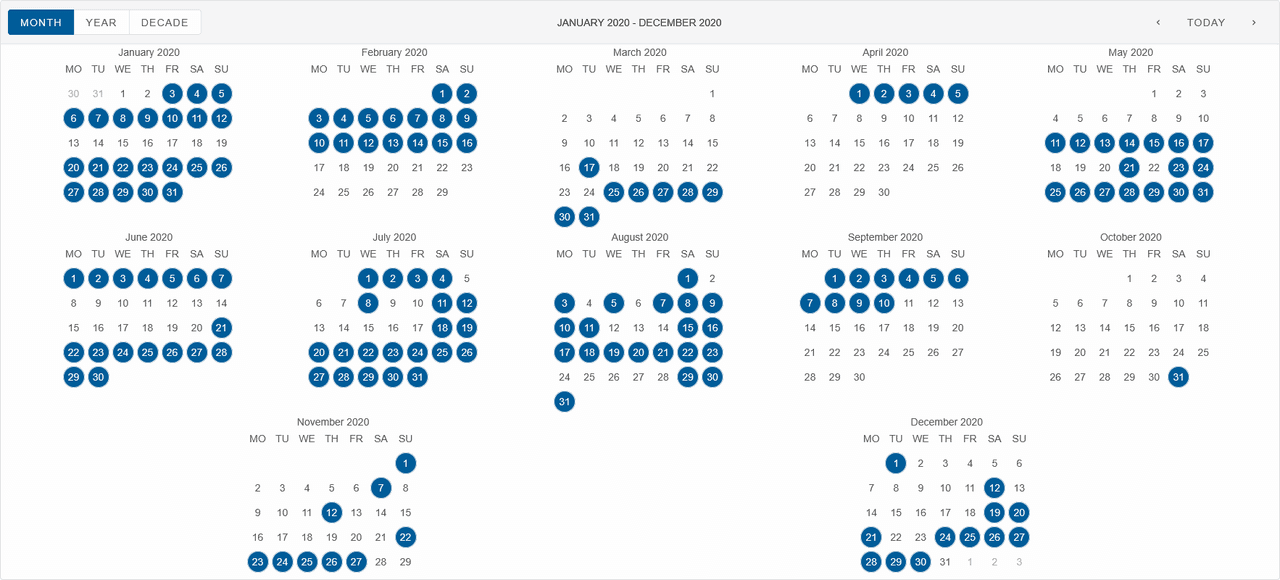 Smart UI Calendar for Angular product image