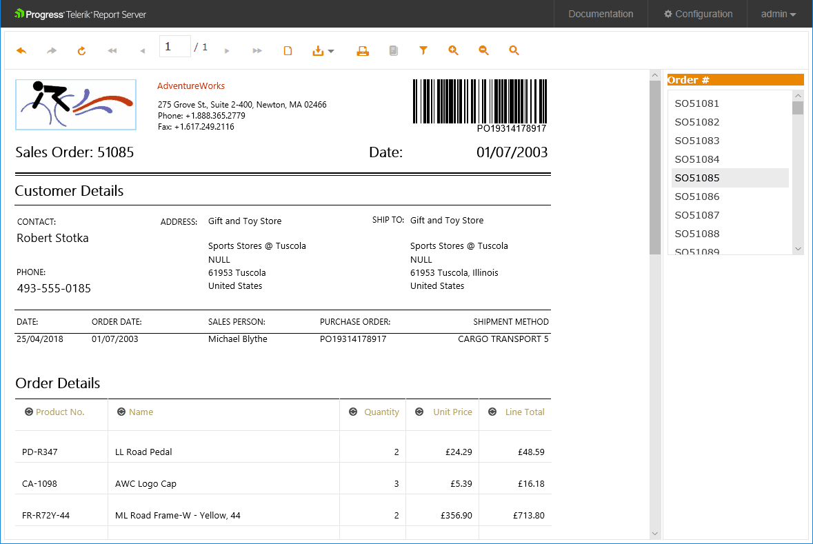 imagem do produto Telerik Report Server