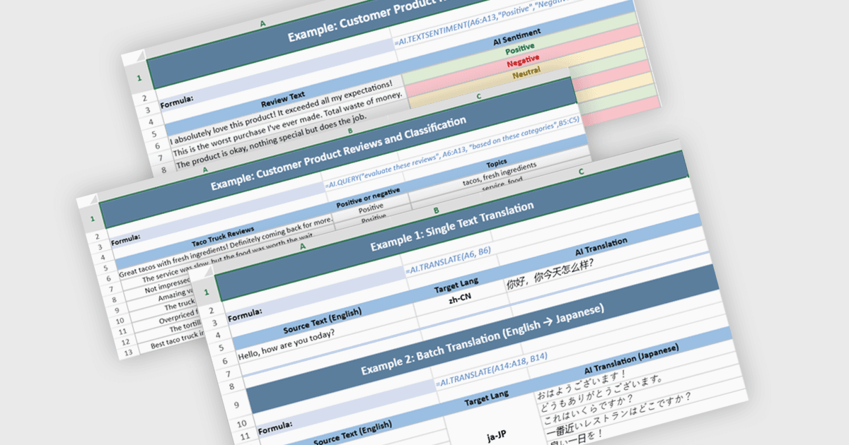 Embed AI Logic Directly in Spreadsheet Formulas