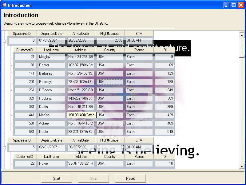 You can progressively change Alpha levels in UltraGrid.