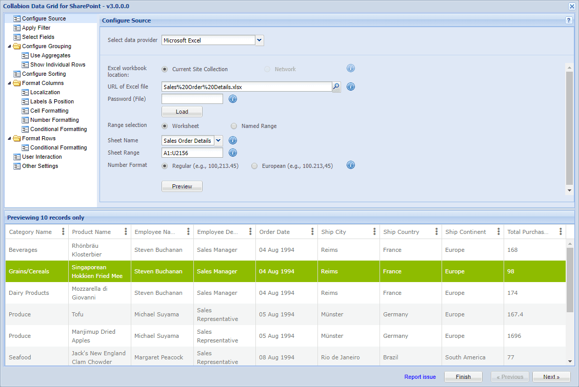 Convert all your data in SharePoint into interactive data grids with pivoting capabilities.