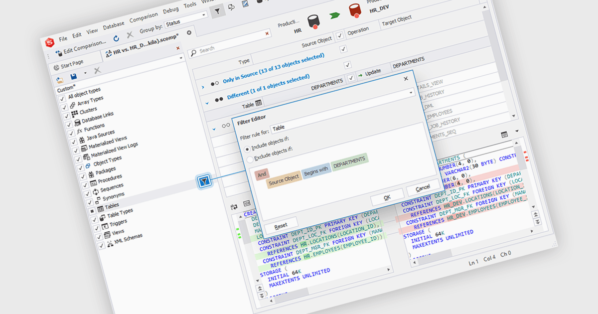 Control Schema Comparisons with Precision