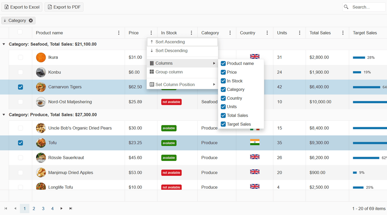 immagine del prodotto Telerik UI for ASP.NET MVC Grid