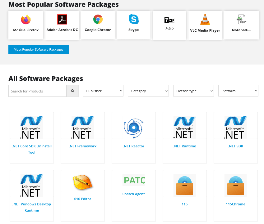 Access to more than 50,000 ready-to-deploy software packages.