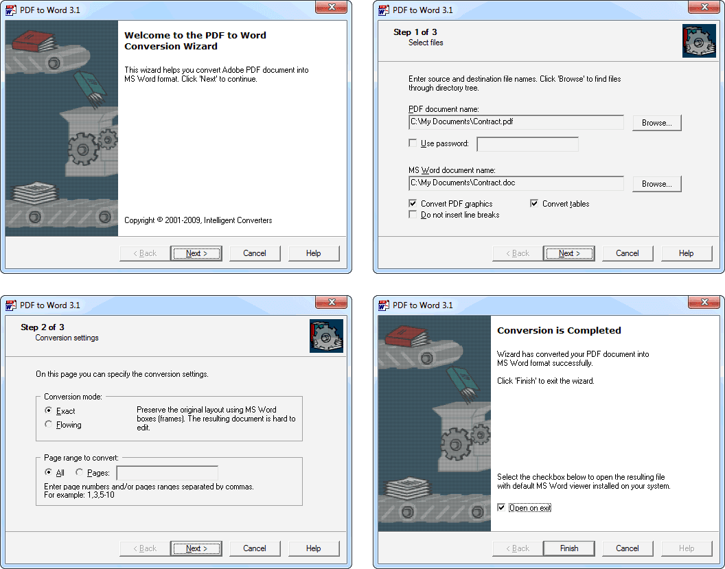 Export Adobe PDF documents into other popular formats.
