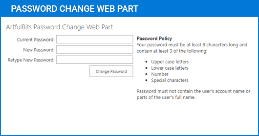 Allow users to change SharePoint passwords.