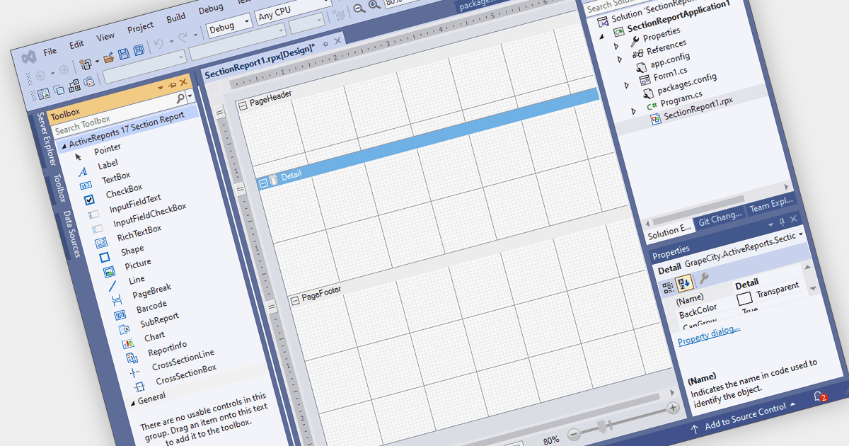 Create and Edit Report Layouts within Visual Studio