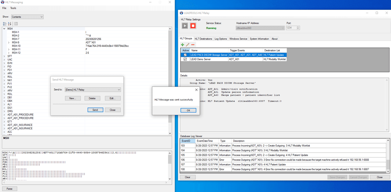 Take advantage of the LEADTOOLS HL7 Relay and HL7 Messaging namespace to create, send, receive, and parse HL7 messages.