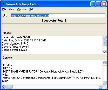 Create an application that can fetch a web page.