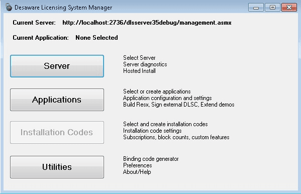 In order for clients to work with the licensing server, they need additional information beyond the application name. For example: The Application password, the demo expiration time for the application, the public key for the application, and the URL of the licensing server.