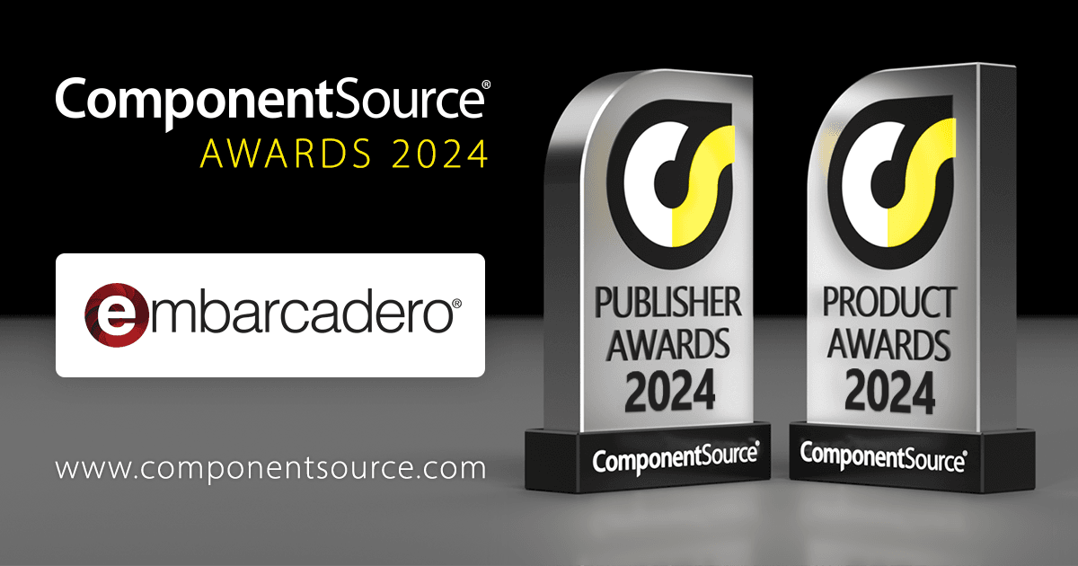 Embarcadero Wins Four ComponentSource Awards