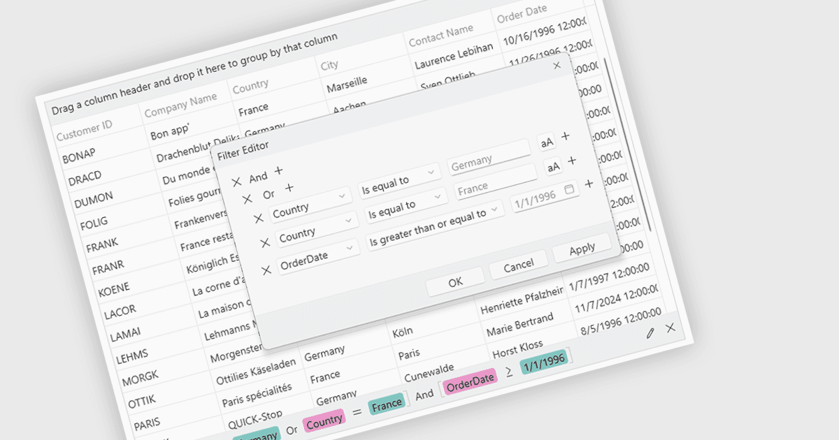Create Filter Expressions with Intuitive Filtering