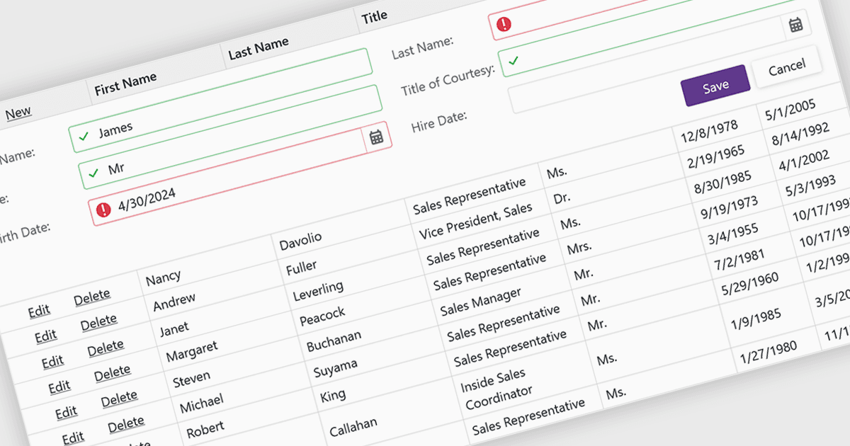 Improve Input Quality with Data Validation