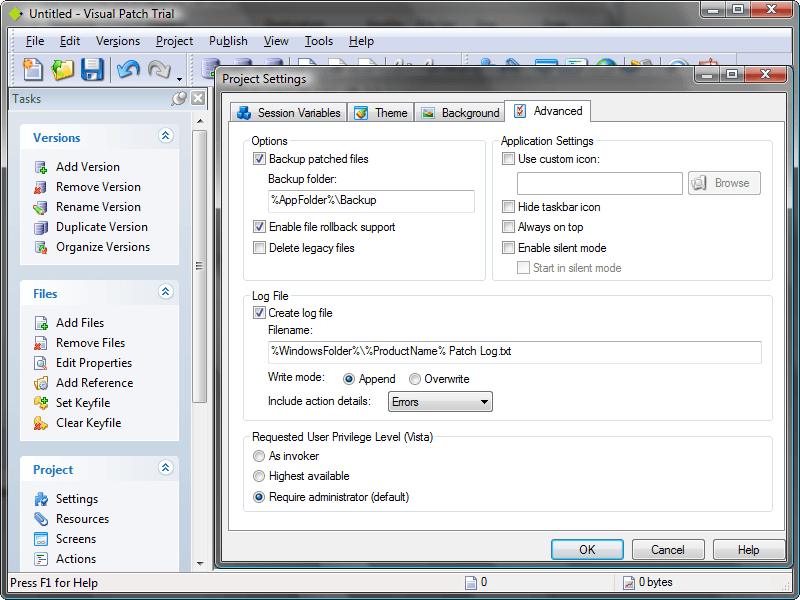 Improved HTML-based project reports and text-based install-time log files give you an accurate record of your patch. New options let you control the level of detail being logged, including options for recording errors and script execution details.