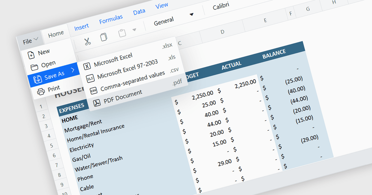 Enable PDF Export in Spreadsheet Applications