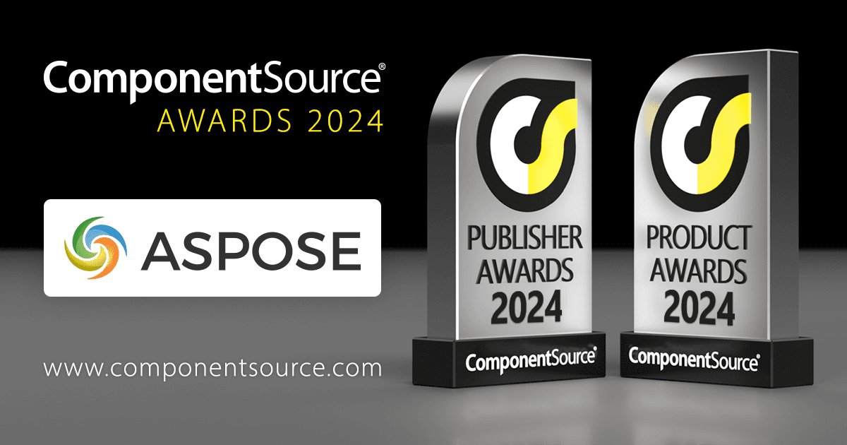 Aspose Wins 10 ComponentSource Awards