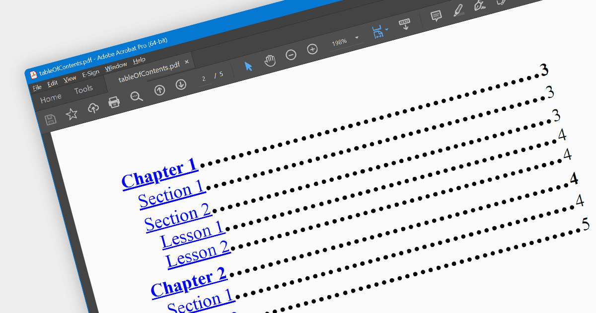 Automatically Generate a TOC for your PDF