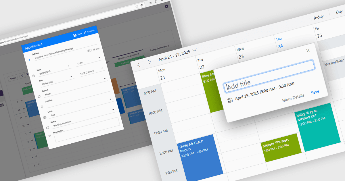 Deliver Superior Scheduling in Blazor Apps
