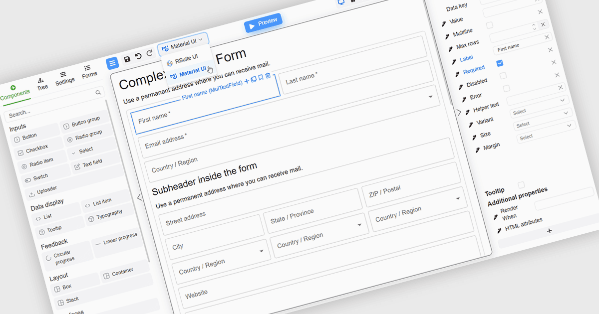 Crea formularios modernos con la integración de Material UI