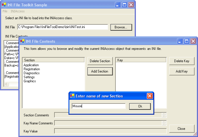 Managed Code INI File Component.