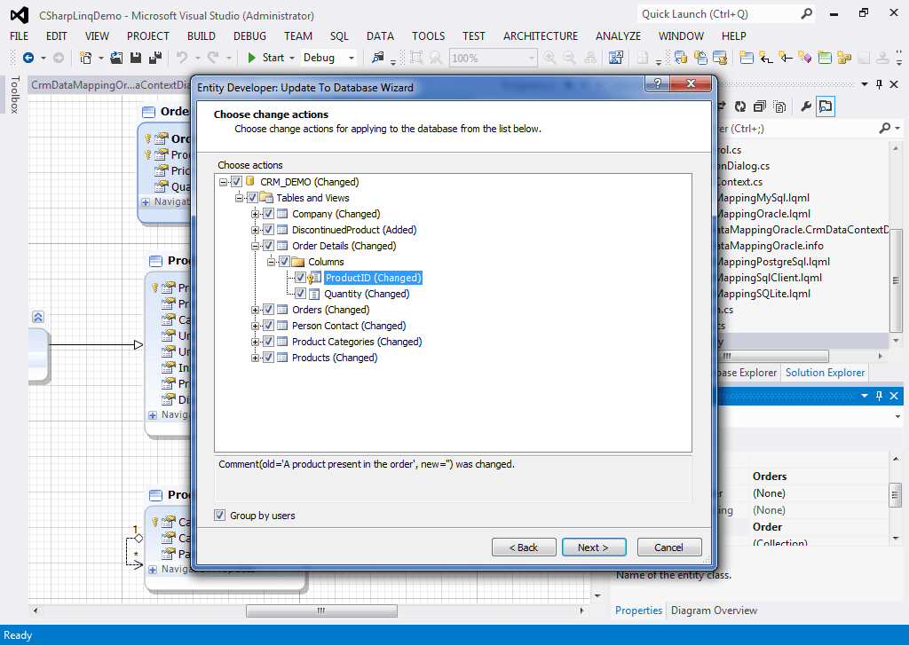 Update Database Wizard