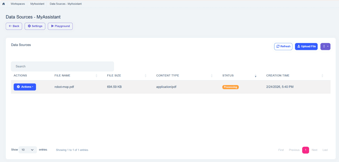 AI Management: RAG with File Upload