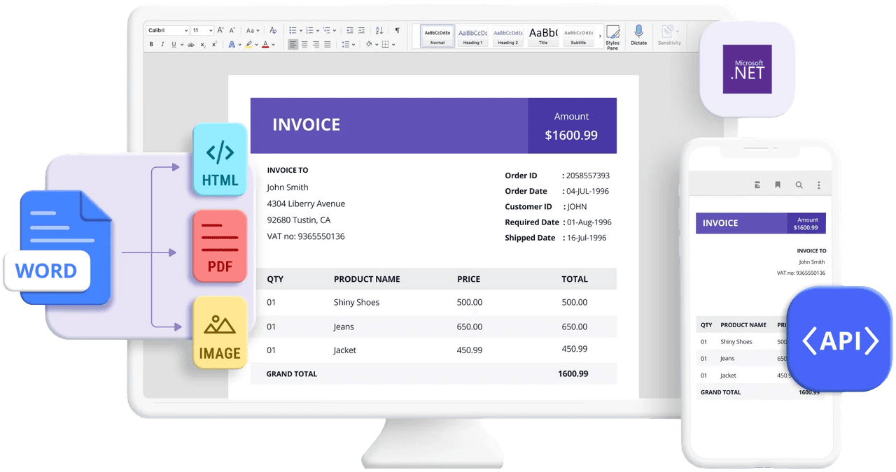 Syncfusion ASP.NET MVC DOCX Editor SDK product image