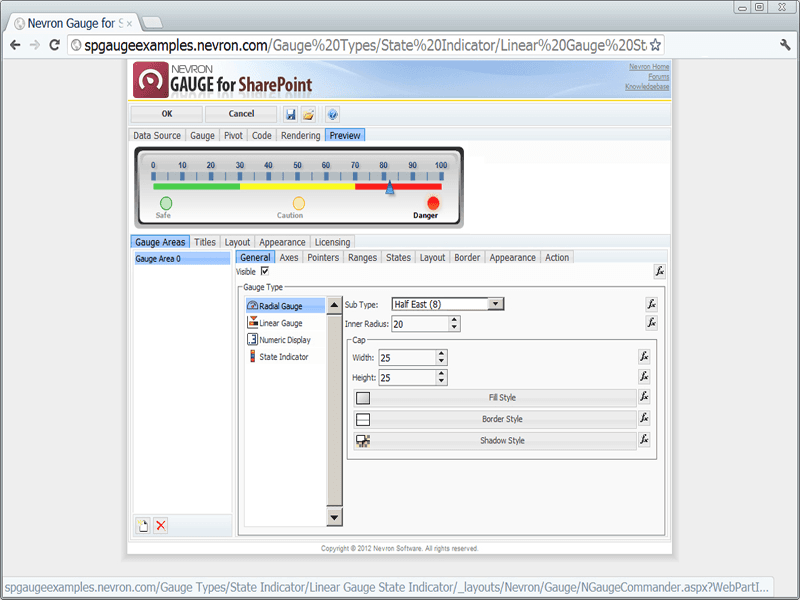 Nevron Gauge for SharePoint product image