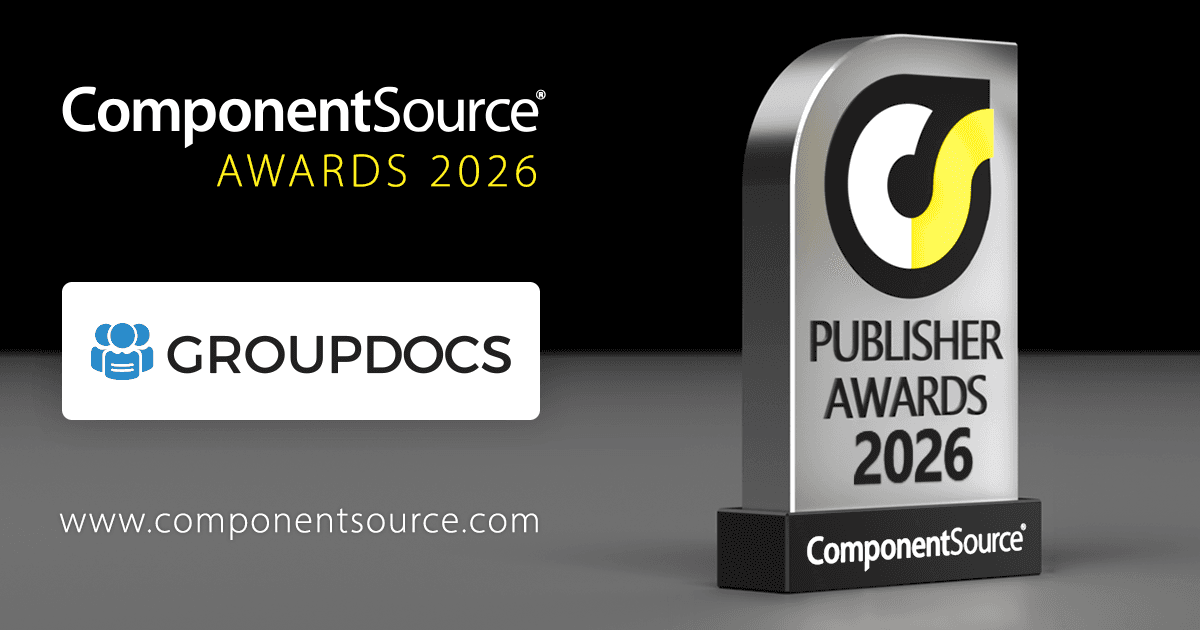 GroupDocs Wins ComponentSource Award