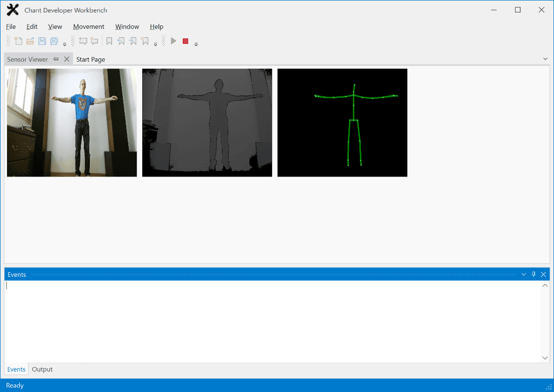 A KinesicsKit application can capture and map color, depth, and body data as well as record and playback audio files. It can also integrate movement tracking with speech technology.