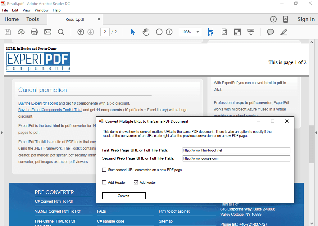 ExpertPDF HtmlToPdf Converter Produktbild