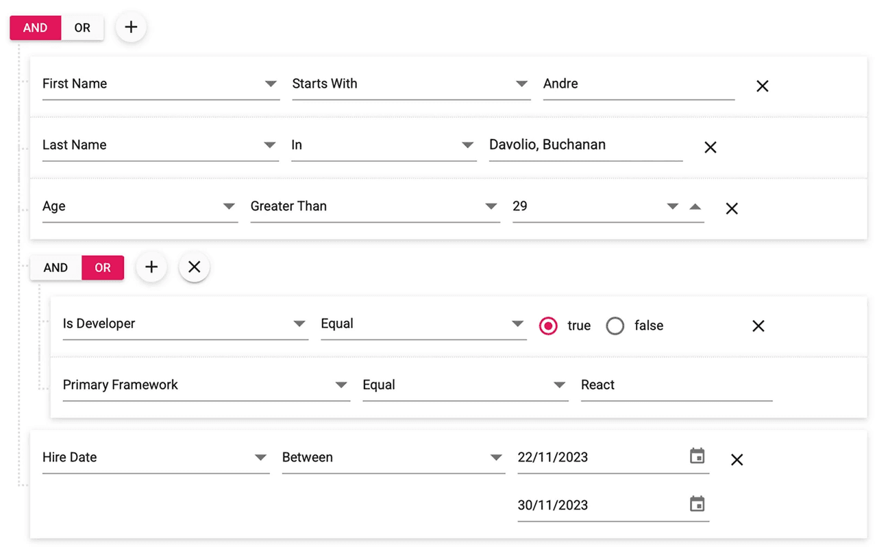 Syncfusion Angular Query Builder UI product image
