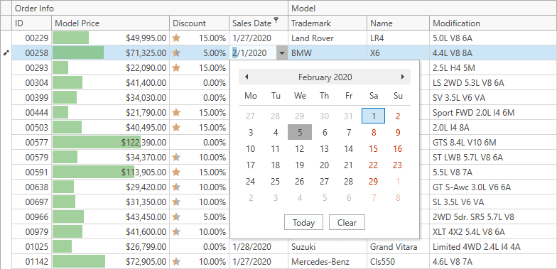 DevExpress WPF Data Grid product image