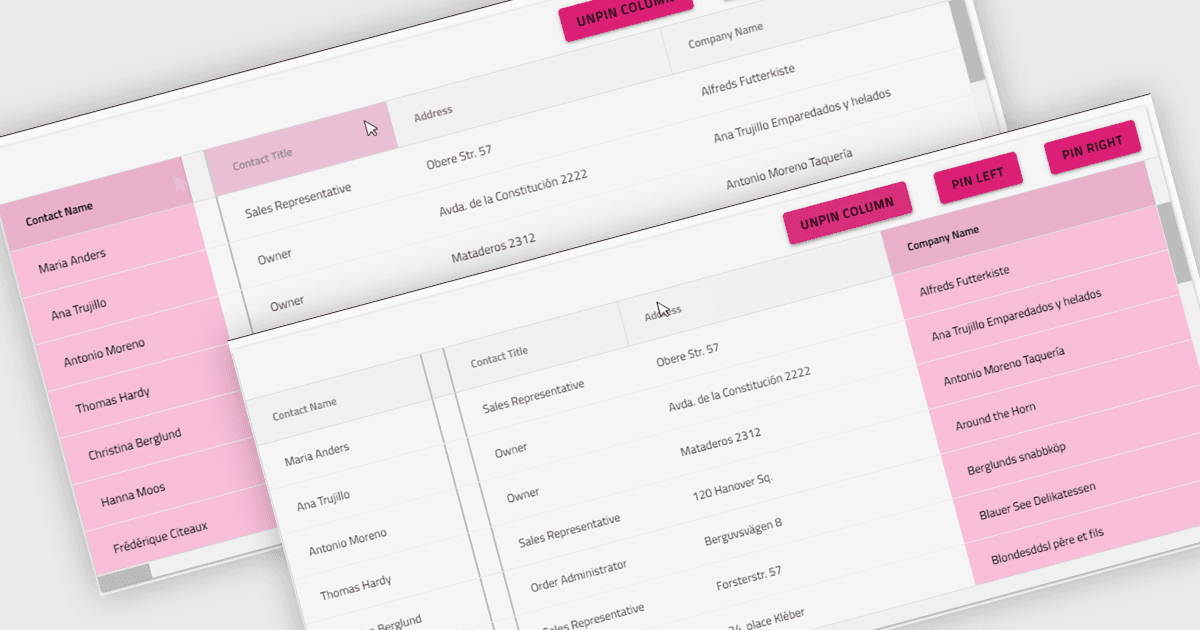 Improve Grid Data Navigation with Column Pinning