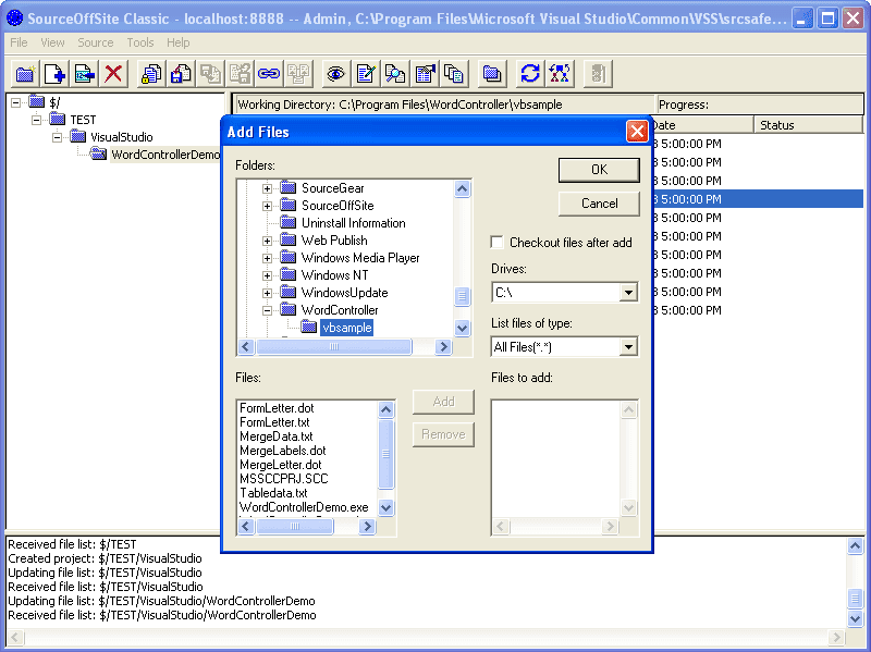 Fast and secure access to centralized Visual SourceSafe databases via any TCP/IP connection.