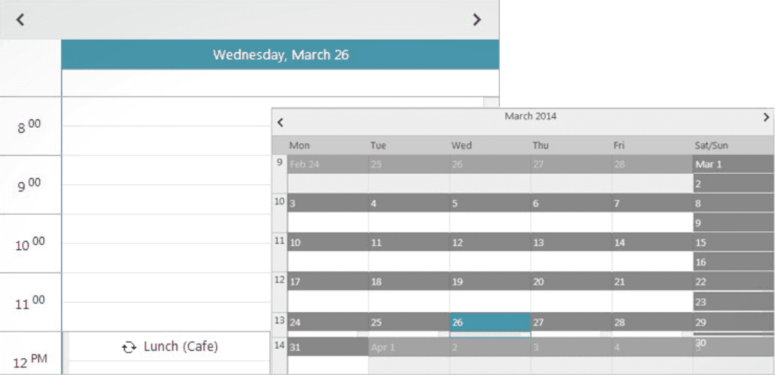 Infragistics Ultimate UI for ASP.NET Web Forms Schedule product image