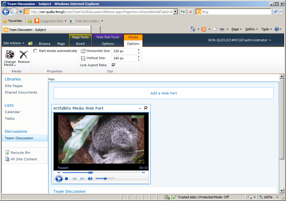 Video Column & Web Part launched