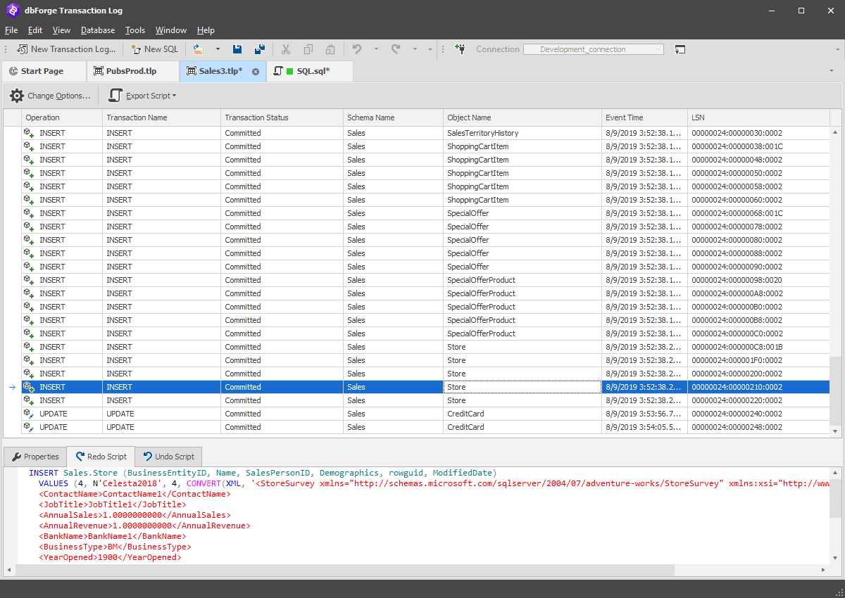 dbForge Transaction Log Produktbild