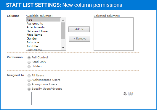 Column Permissions Produktbild