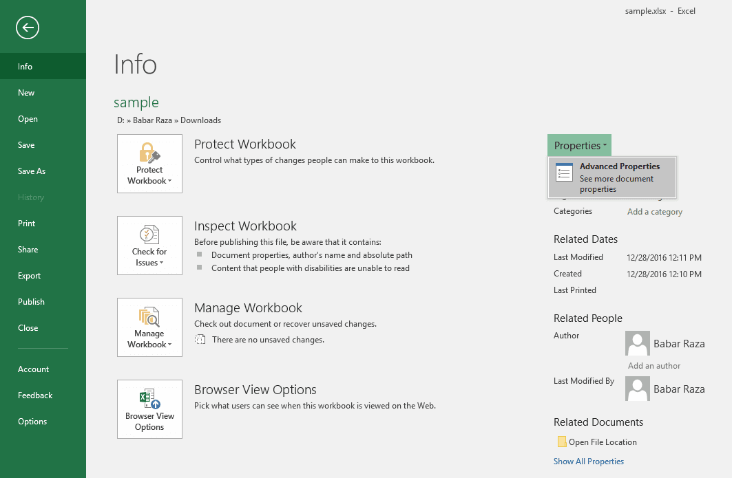 Manage Document Properties