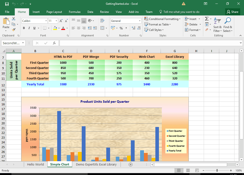 Create Excel spreadsheets on the fly with no Microsoft Office dependencies.