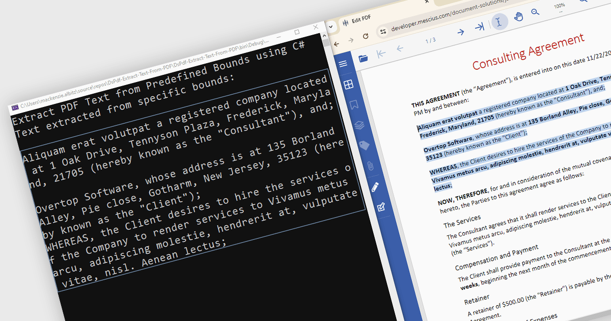 Programmatically Extract Text from a PDF using C#