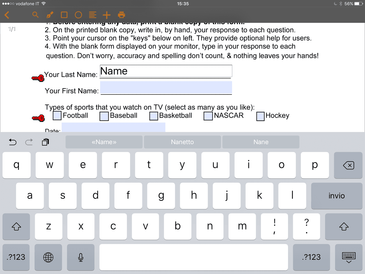 Free text, combo boxes, radio button, etc. allow the developer to quickly build complex data collecting applications.