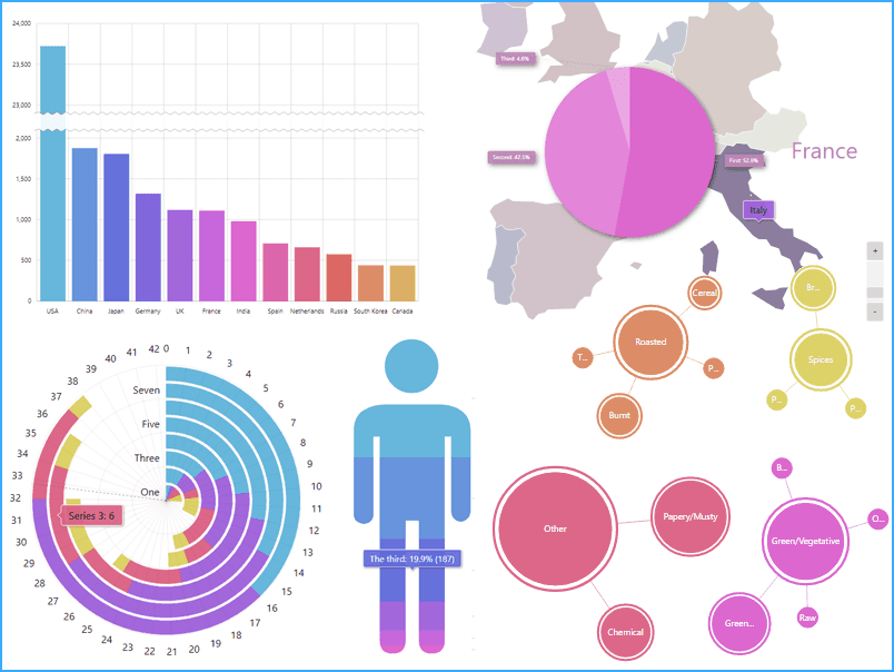 JavaScript charts programming library for all your data visualization needs.